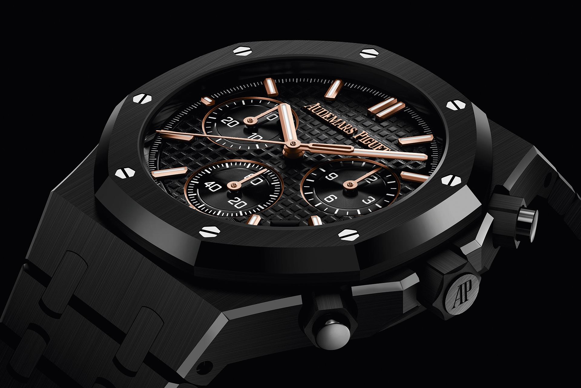經典計時錶的第一款酷黑陶瓷款式：愛彼發表皇家橡樹41毫米黑色陶瓷自動上鍊計時碼錶