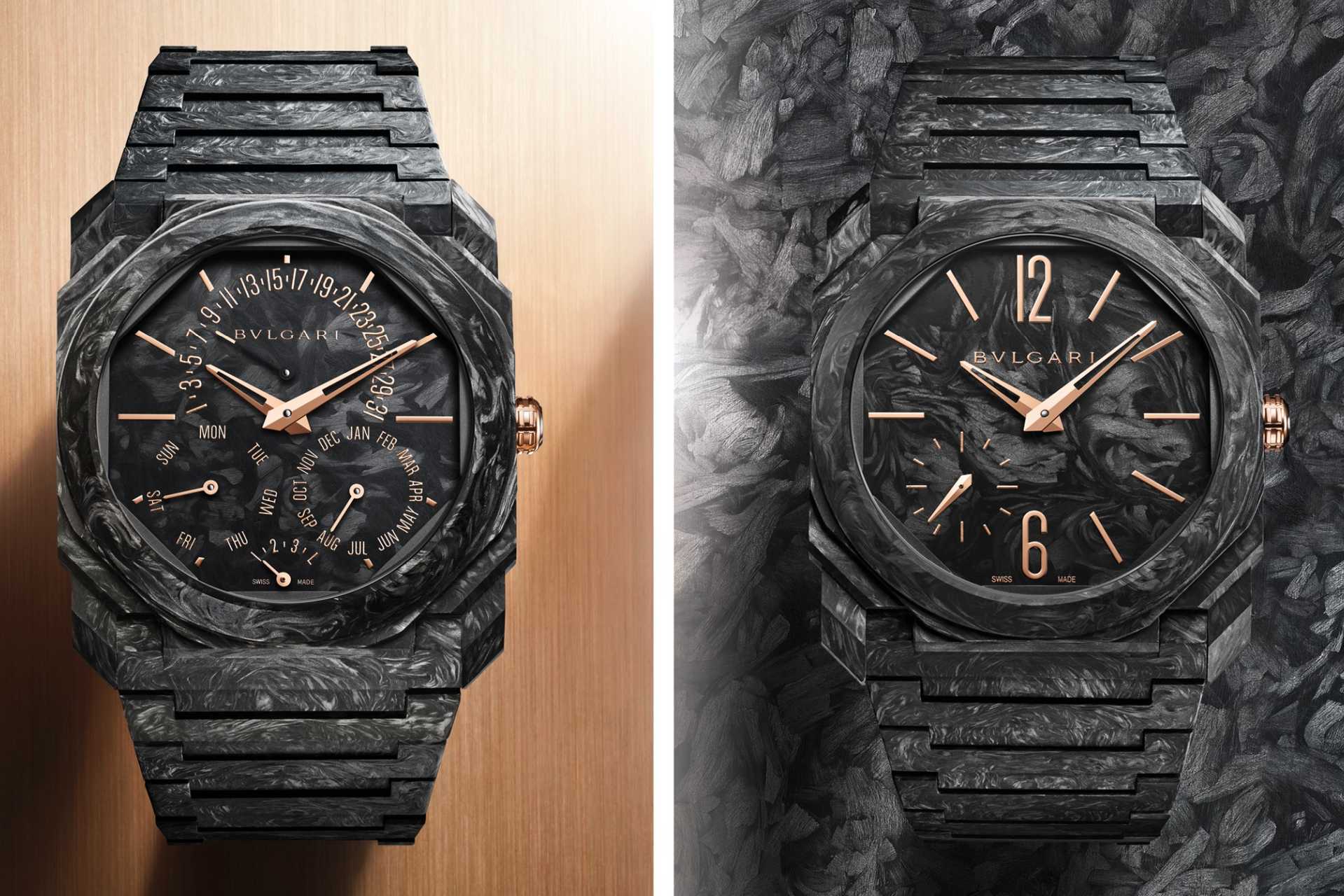寶格麗Octo Finissimo系列推出全新CarbonGold碳金超薄自動錶與超薄萬年曆錶